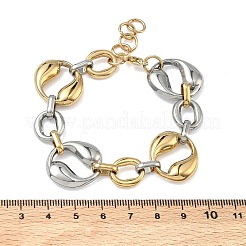Bracelets en acier inoxydable 304 à maillons ovales irréguliers pour femmes&nbsp;BJEW-D456-05GP-01