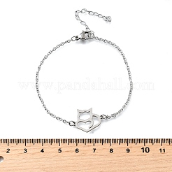 201 браслет из нержавеющей стали с лисьими звеньями BJEW-B128-05P