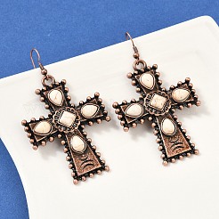 Серьги-подвески из искусственного сплава бирюзы для женщин&nbsp;LS-EJEW-U053-13R