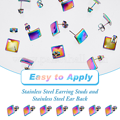 24 шт. ионное покрытие (IP) 304 нержавеющая сталь гвоздики фурнитура для сережек STAS-DC0012-23