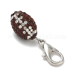 Подвески из полимерной глины в стиле регби со стразами&nbsp;HJEW-JM04054