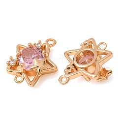 Ciondoli connettore in ottone con pavé di zirconi cubici&nbsp;CU-CBAEC99-13G-02