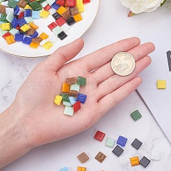 Мозаичные стеклянные плоские задние кабошоны&nbsp;GLAA-PH0007-36