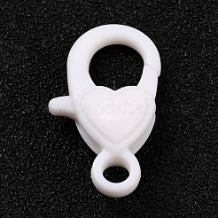 プラスチックカニカン  ハート  ホワイト  22.5x13x6.5mm  穴：3mm&nbsp;PALLOY-F017-01B
