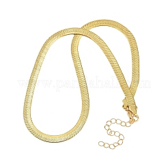 6 мм плоские ожерелья-змейки из нержавеющей стали 201 для женщин и мужчин NJEW-Z089-01GP