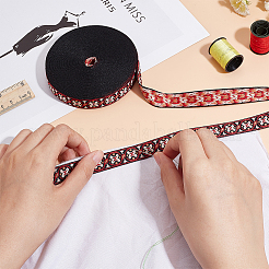 10 ярд вышитый в этническом стиле плоский полиэстеровый резиновый шнур/лента OCOR-BC0005-31