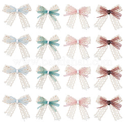 24 шт. 4 стиля полиэфирного кружева с бантом-украшением&nbsp;DIY-TA0015-29