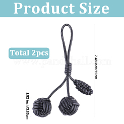 Подвесные украшения из искусственной кожи в виде плетеного шара&nbsp;AJEW-WH20054-143B