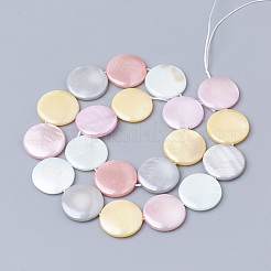 Fili di perle di conchiglia d'acqua dolce dipinte a spruzzo&nbsp;BSHE-T002-01F