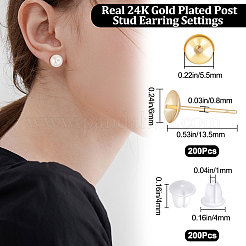 200 шт. фурнитура для сережек-гвоздиков из нержавеющей стали 304 STAS-BBC0001-70