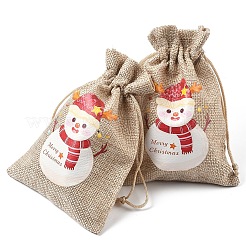 30 шт. 15 стильных рождественских чехла для хранения из джутовой ткани ABAG-YW0001-10