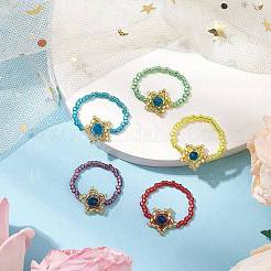 Стеклянные бусины в форме звезды RJEW-MZ00018