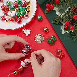 Набор акриловых бусин на рождественскую тематику&nbsp;OACR-SP0001-20A