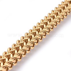 304ステンレスメッシュブレスレット  ブラシをかけられたマグネットクラスプを使って  ゴールドカラー  8-5/8インチ（22cm）  12x6mm&nbsp;BJEW-L631-31G
