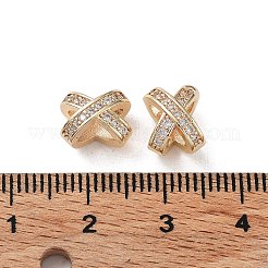 Rack-Plattierung Messing Micro Pave Kubisch Zirkonia European Beads&nbsp;KK-H451-18G