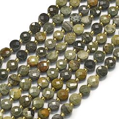 Природное серебро листьев яшмы бисер нитей G-K389-B83-01