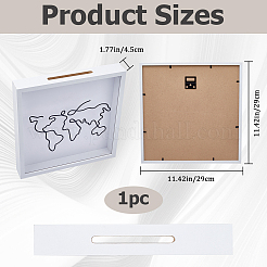 Квадратные деревянные настенные ящики для хранения марок с прозрачным акриловым окном CON-WH20005-02B