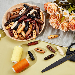 70 шт. 7-х цветные пуговицы из натурального дерева FIND-NB0005-03B