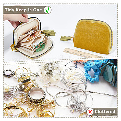 Pochettes de rangement rectangulaires en velours pour bijoux avec fermeture éclair&nbsp;ABAG-WH0709-437B