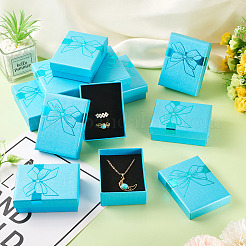 12 set di scatole regalo per gioielli in carta stampata con fiocco&nbsp;CBOX-TA0001-14E
