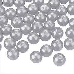 パール調ガラスパールラウンドビーズ  染め  グレー  6mm  穴：0.7~1.1mm  約400個/箱&nbsp;HY-PH0001-6mm-026