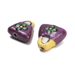 手作りの陶器ビーズ  手描き  バッグ  15.5~17x15~17x7~8.5mm  穴：1.8mm&nbsp;PORC-L084-06E