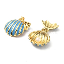 Подвески из латунной эмали с жемчугом KK-G533-16G-02