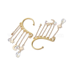 Серьги с подвесками из стеклянных бусин в виде капель&nbsp;EJEW-TA00524