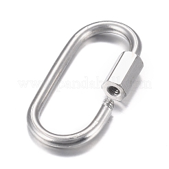 Breloques à fermoir mousqueton à vis en acier inoxydable 304 résistant au ternissement&nbsp;STAS-H107-04A-P
