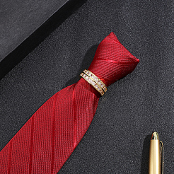 真鍮パヴェクリアキュービックジルコニアタイピン  D字型  ゴールドカラー  23.5x27x8.5mm  内径：18x20.5mm&nbsp;AJEW-WH20020-700G