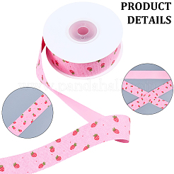 1 рулон односторонних полиэстеровых лент с принтом в виде клубники/цветка&nbsp;DIY-CY0002-17B