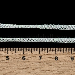 3.5mmポリエステルメタリックコード編み込みネックレス作り  真鍮製の金具と202個のステンレススチール製のロブスタークロウ留め金付き  長持ちメッキ  ラックめっき  ステンレス鋼色  ホワイト  16.14インチ（41cm）〜18.11インチ（46cm）&nbsp;FB-CBAA152-01P-10