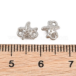 304ステンレススチールコネクタチャーム  ヒトデリンク  ステンレス鋼色  7.5x6x3.5mm  穴：1mm&nbsp;SA-CBA302A-02P