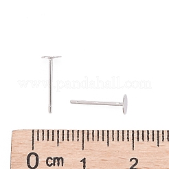 Фурнитура для сережек из стерлингового серебра 925 пробы с родиевым покрытием STER-P032-15-4mm