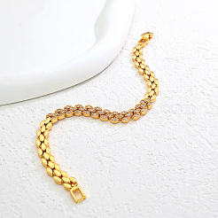 Элегантные латунные браслеты-цепочки с микропаве из прозрачных кубических цирконий для женщин&nbsp;KC6385