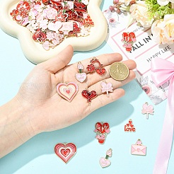 40 шт. 10 стиля подвески из сплава и эмали на тему Дня святого Валентина&nbsp;ENAM-YW0008-63A