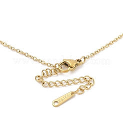 Colliers à chaîne rectangulaire en acier inoxydable 304 avec pendentif « Je t'aime »&nbsp;NJEW-H044-04G