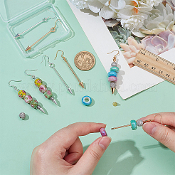 4 пара двухцветных сережек-подвесок из сплава&nbsp;EJEW-PH0002-10