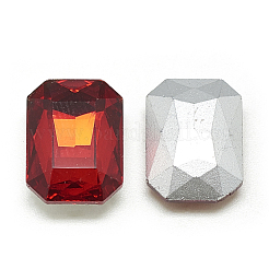 Cabochons en verre avec strass de dos avec point&nbsp;RGLA-T079-13x18mm-07