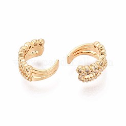 Латунные серьги-манжеты из прозрачного кубического циркония&nbsp;EJEW-T047-80G