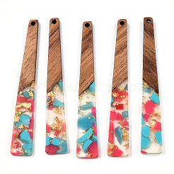 Большие подвески из прозрачной смолы и орехового дерева RESI-TAC0017-46-D02