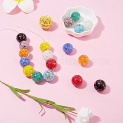 18шт 9 цвета ручной работы золотой песок бусины лэмпворк LAMP-SZ0001-05