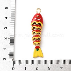 Pendentifs en laiton micro pavés de zircones cubiques orange&nbsp;CU-CBA03AF-15G-03