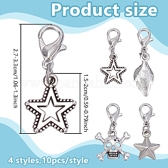 40 шт. 4 стиля подвески из сплава для обуви HJEW-HY00114