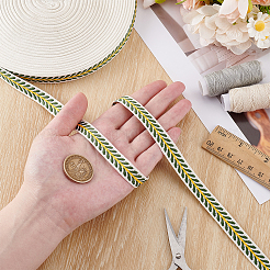 Полиэстеровая лента с узором в виде листьев&nbsp;OCOR-WH0101-156B