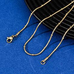 1.2 мм 304 нержавеющая сталь бусины Рондель круглые змейки ожерелья NJEW-K291-03G