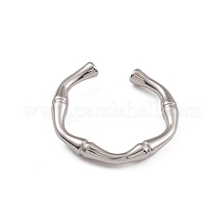 Кольца-манжеты из нержавейки 304 из бамбука с открытым шарниром для женщин&nbsp;RJEW-G285-09P