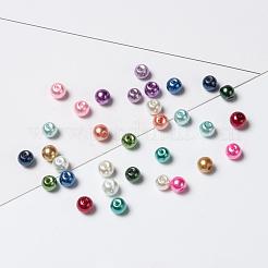 24色ガラスパールビーズ  パールカラーの  ラウンド  ミックスカラー  4~5mm  穴：1mm  24色  約200PCS /カラー  4800個/箱&nbsp;HY-JP0004-4mm-03