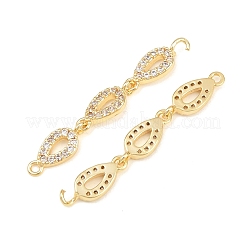 Ciondoli connettore in ottone con micro pavé di zirconi chiari&nbsp;CU-CBAA6E8-12G