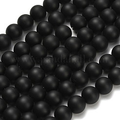 Натуральные бусины из черного оникса (окрашенные и нагретые)&nbsp;X-G-Z024-01B-01